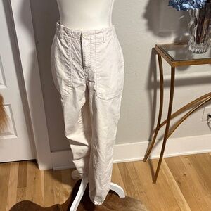 Banana republic paper bag waste, high waisted jogger pants in ivory colour